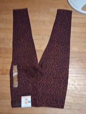 High-Rise Burgundy Leopard Print Leggings